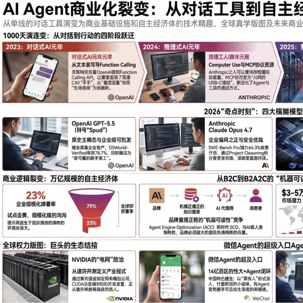 前瞻钱瞻 496. AI Agent商业化裂变:从对话工具到自主经济体的1000天
